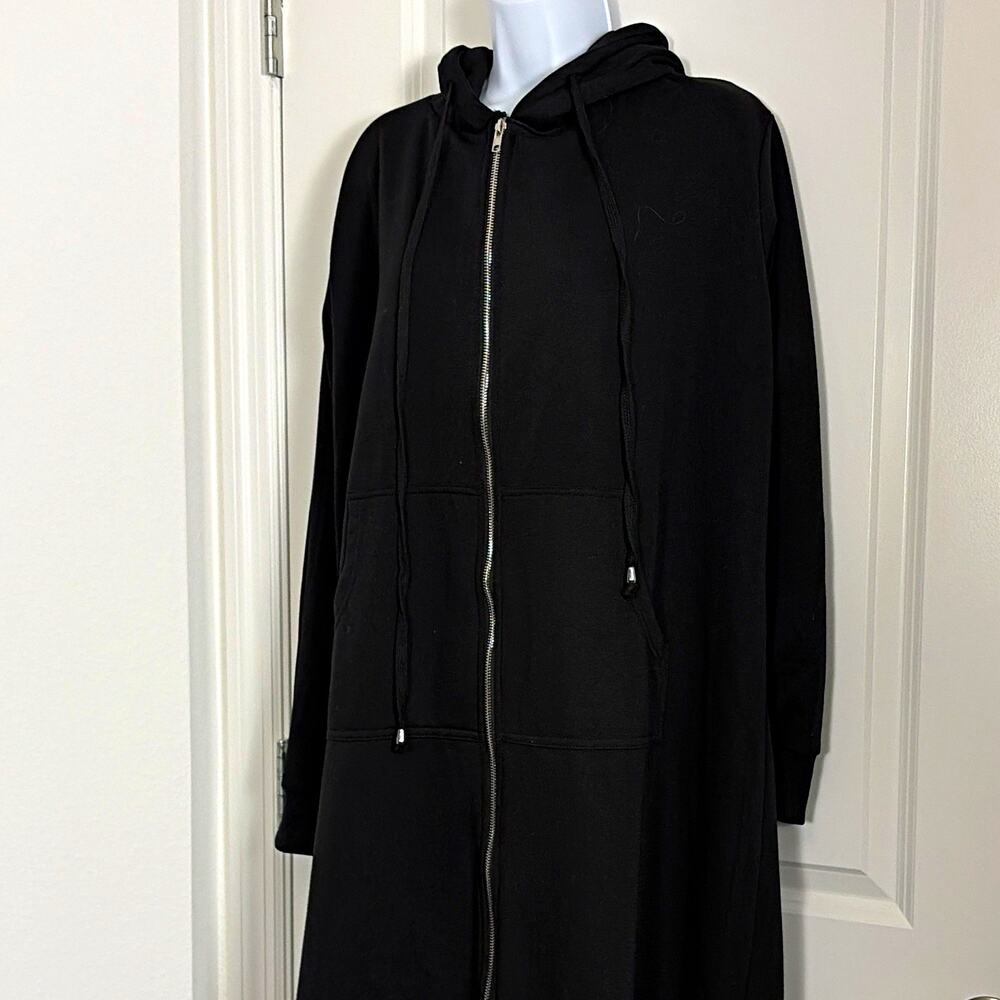 ELESOL Women's Black Full Zip Fleece Hoodie w/ Pockets Size 2XL streetwear